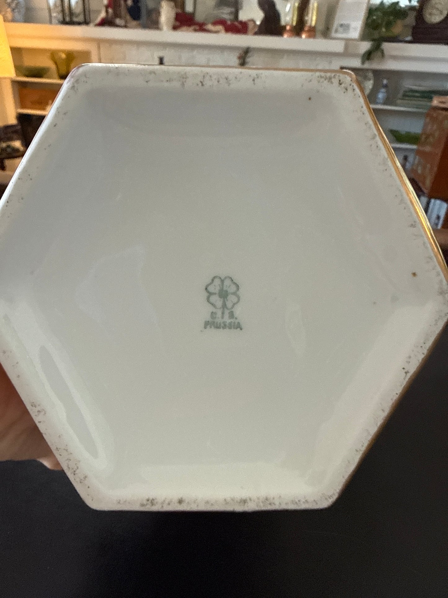 1880s-1918 C.S. Painted Pitcher w Bird and Floral Motif