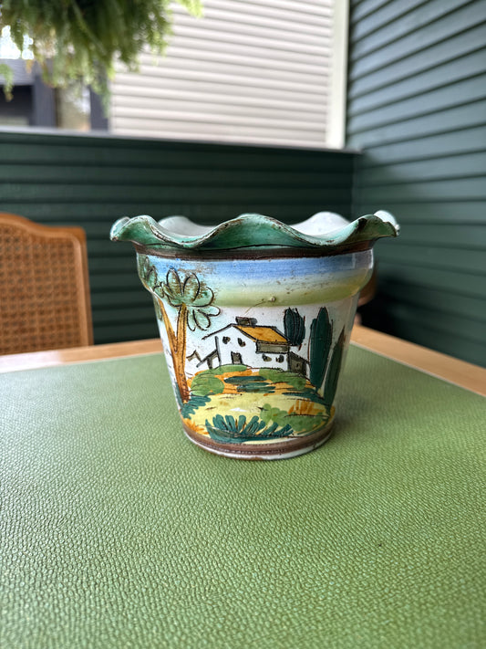 Italian Hand Painted Pottery Planter